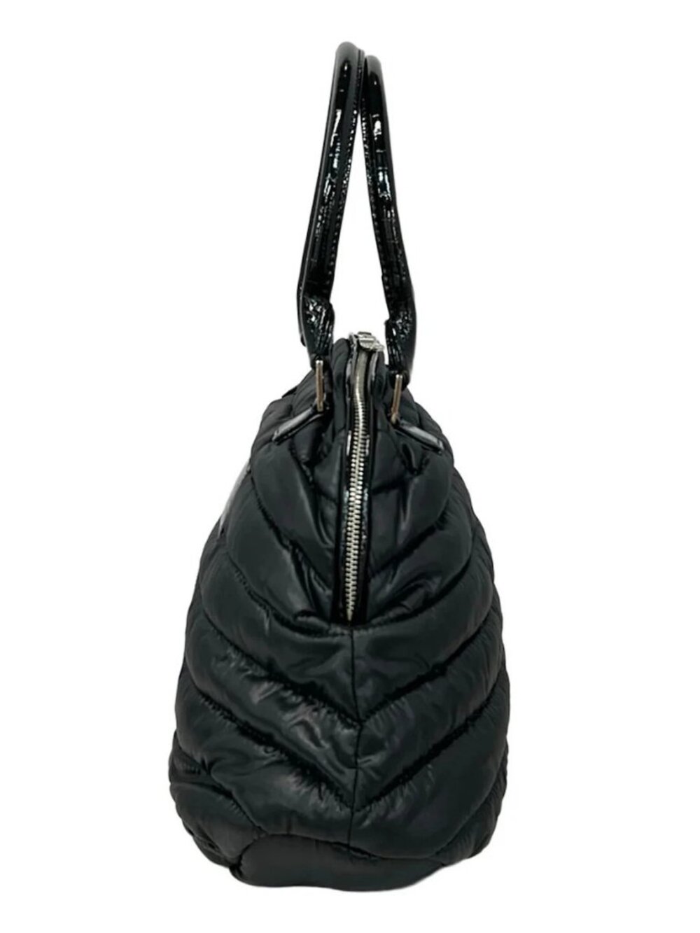 muta Black Nylon Patent Leather Handbag - Picture 4 of 11